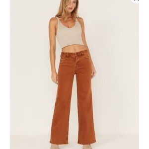 Women's distressed Cleo and Wolf copper Jeans Western Rodeo Cowgirl Small 26W